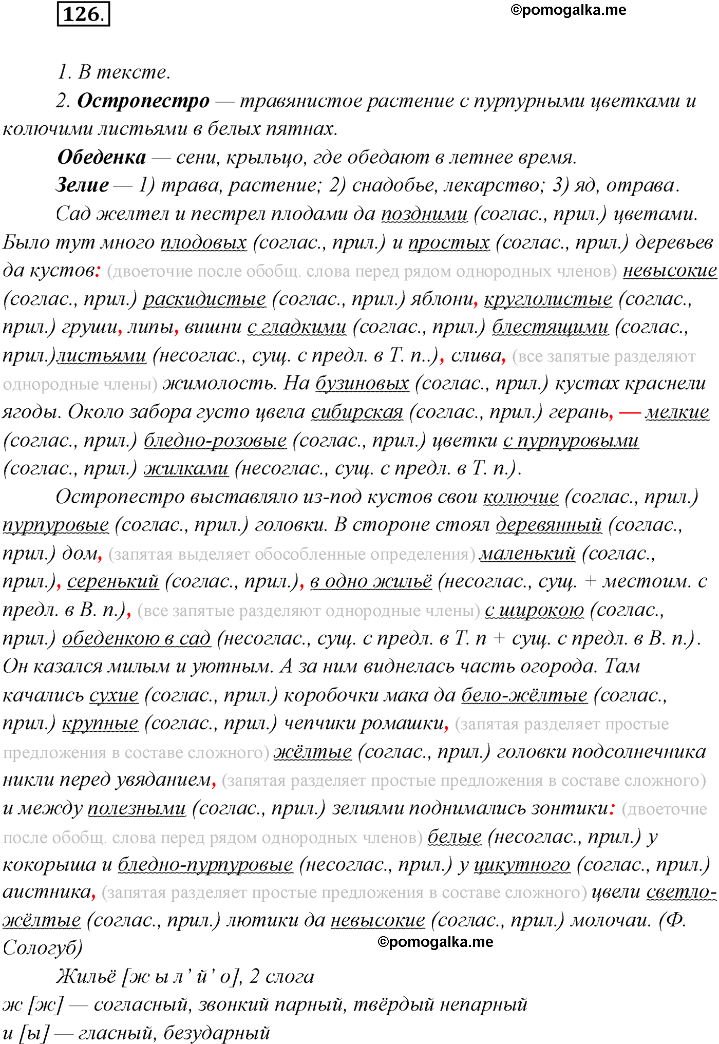 упражнение №126 русский язык 10 класс Гусарова 2021 год