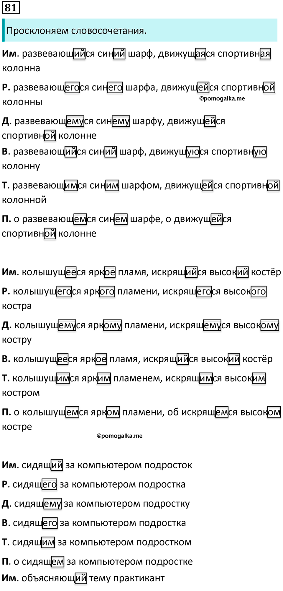 страница 43 упражнение 81 русский язык 7 класс Баранов, Ладыженская 2021-2022 год