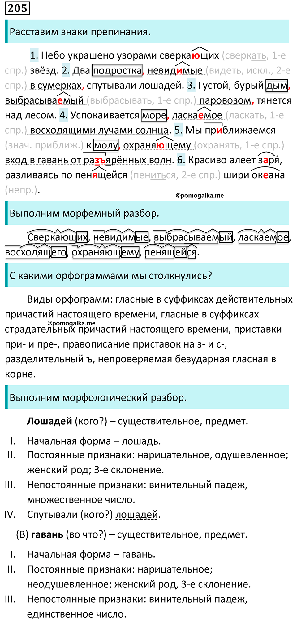 страница 118 упражнение 205 русский язык 7 класс Баранов, Ладыженская 2023 год