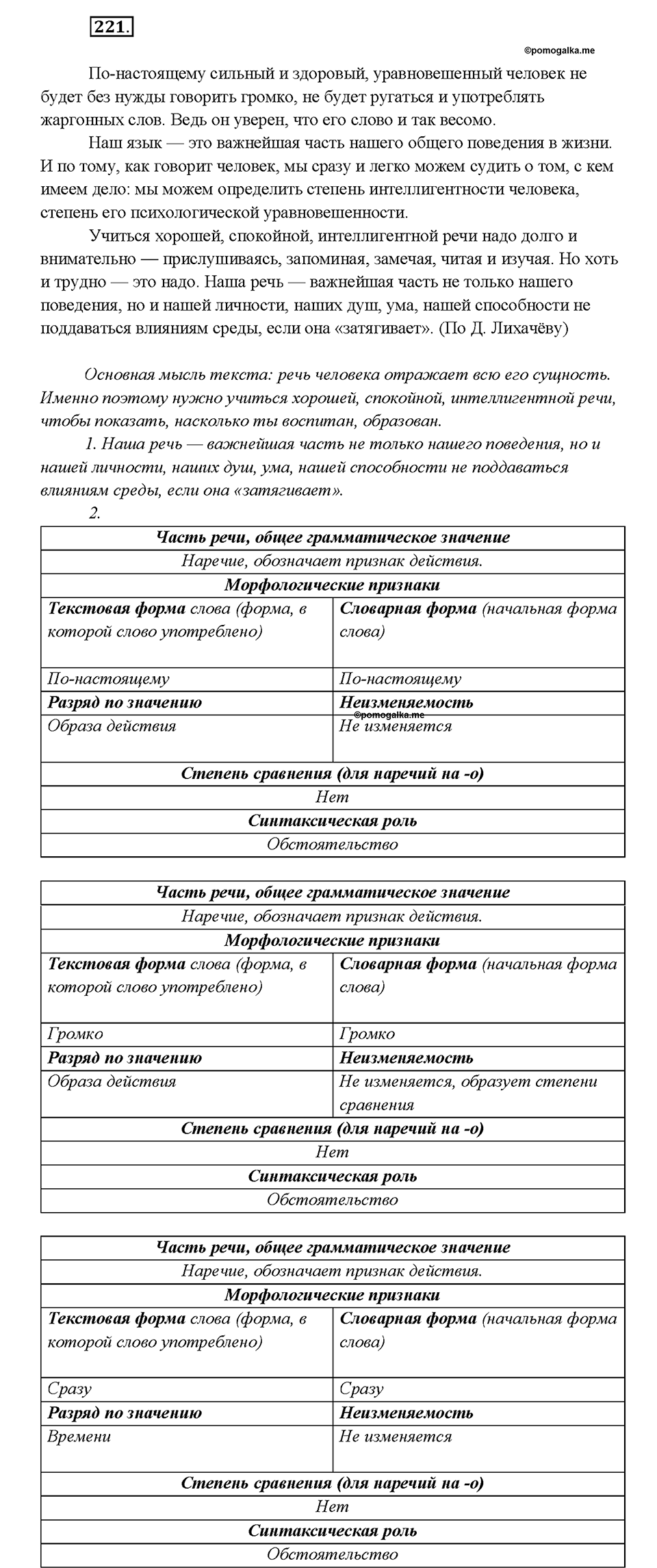 страница 118 упражнение 221 русский язык 7 класс Рыбченкова 2015 год