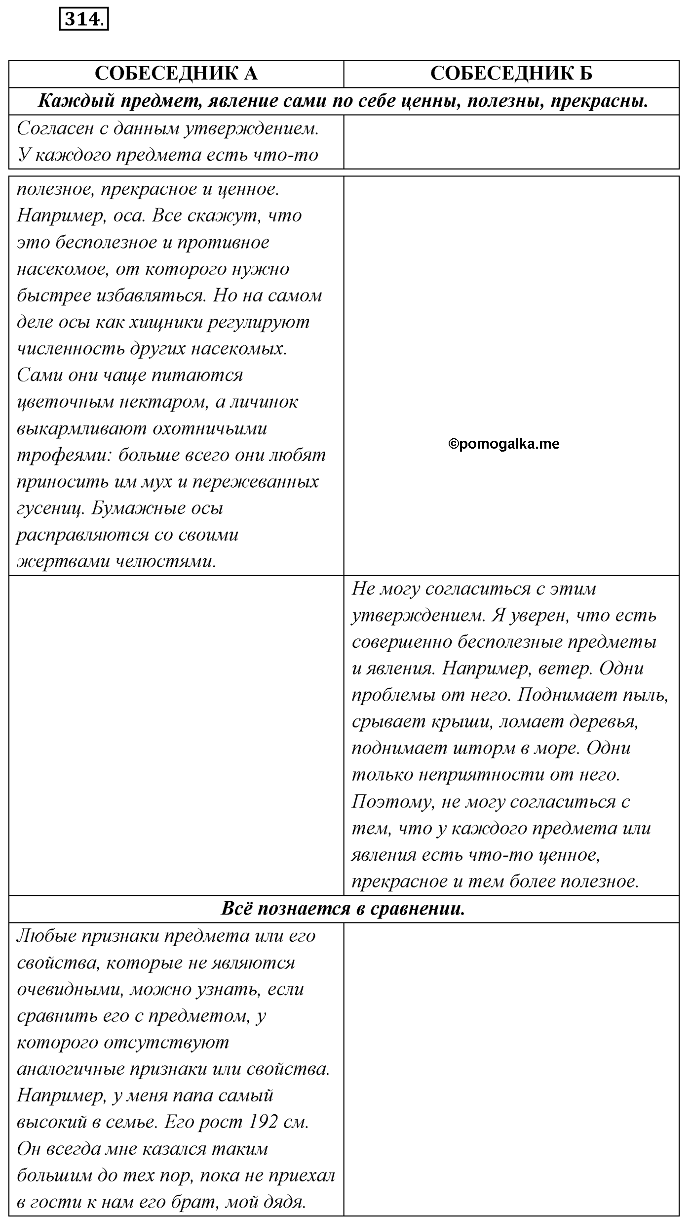 упражнение №314 русский язык 7 класс Сабитова, Скляренко