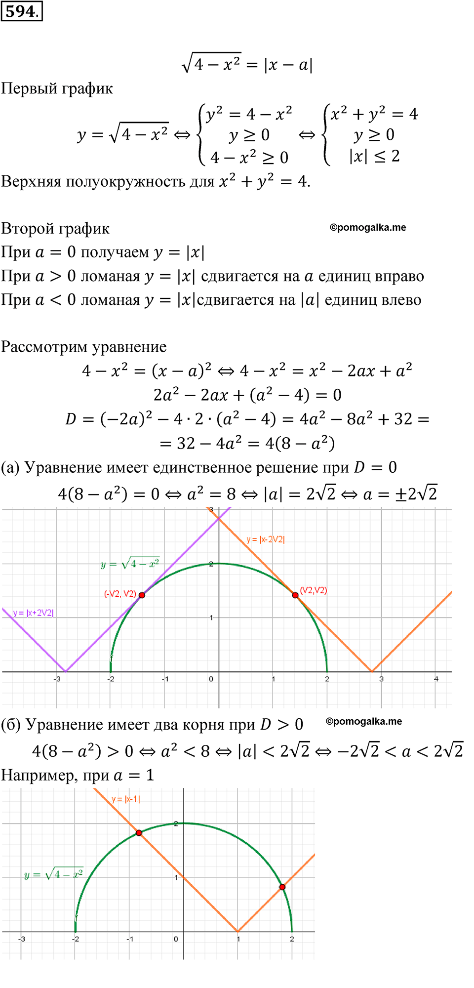 страница 224 номер 594 алгебра 8 класс Никольский учебник 2022 год