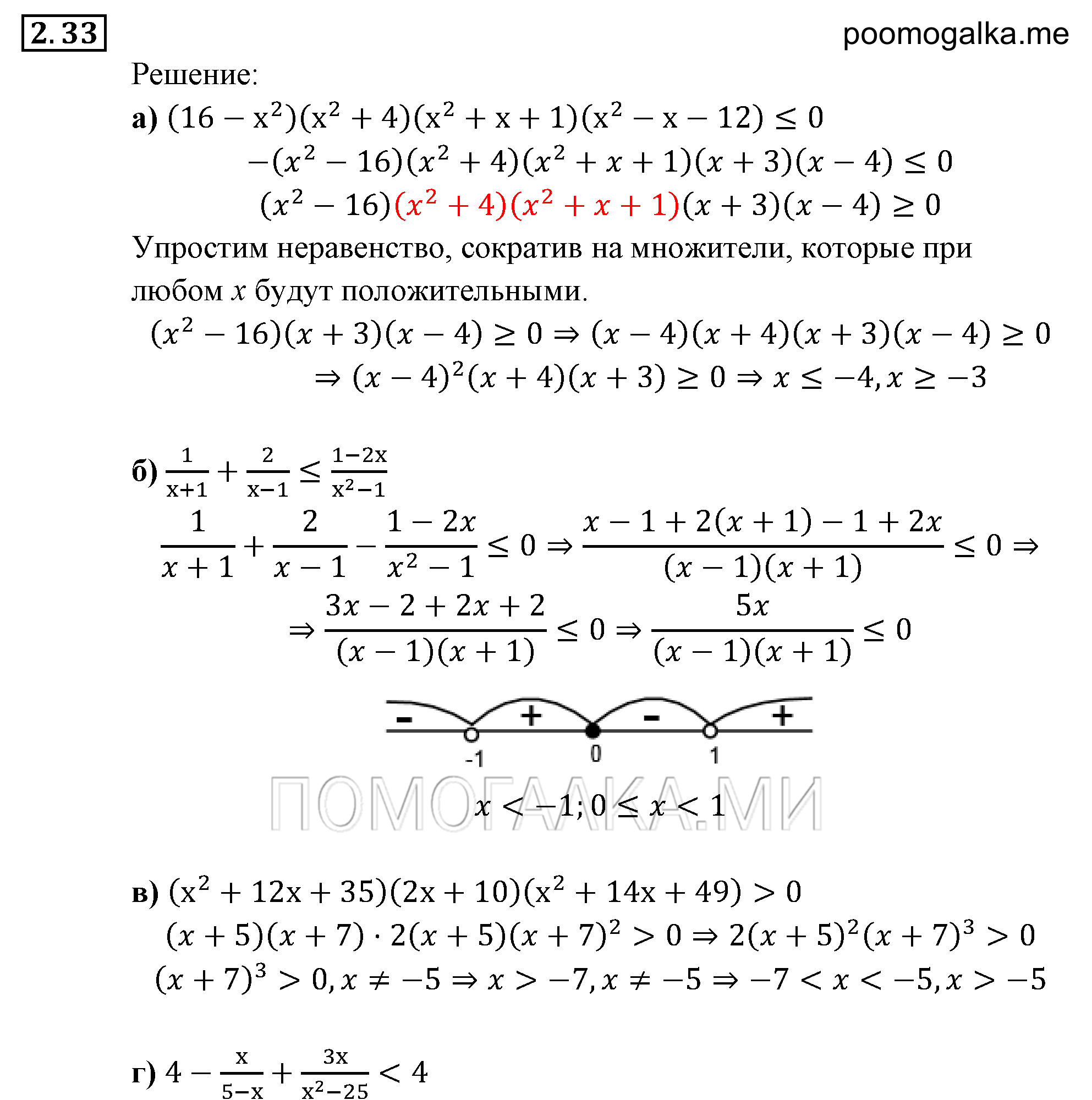 страница 20 задача 2.33 алгебра 9 класс Мордкович 2010 год