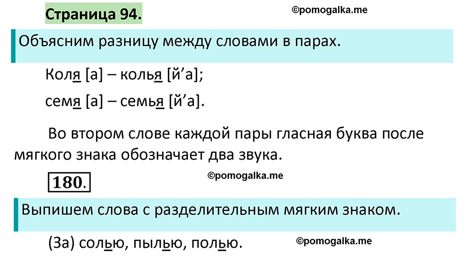 страница 94 русский язык 1 класс Климанова 2022