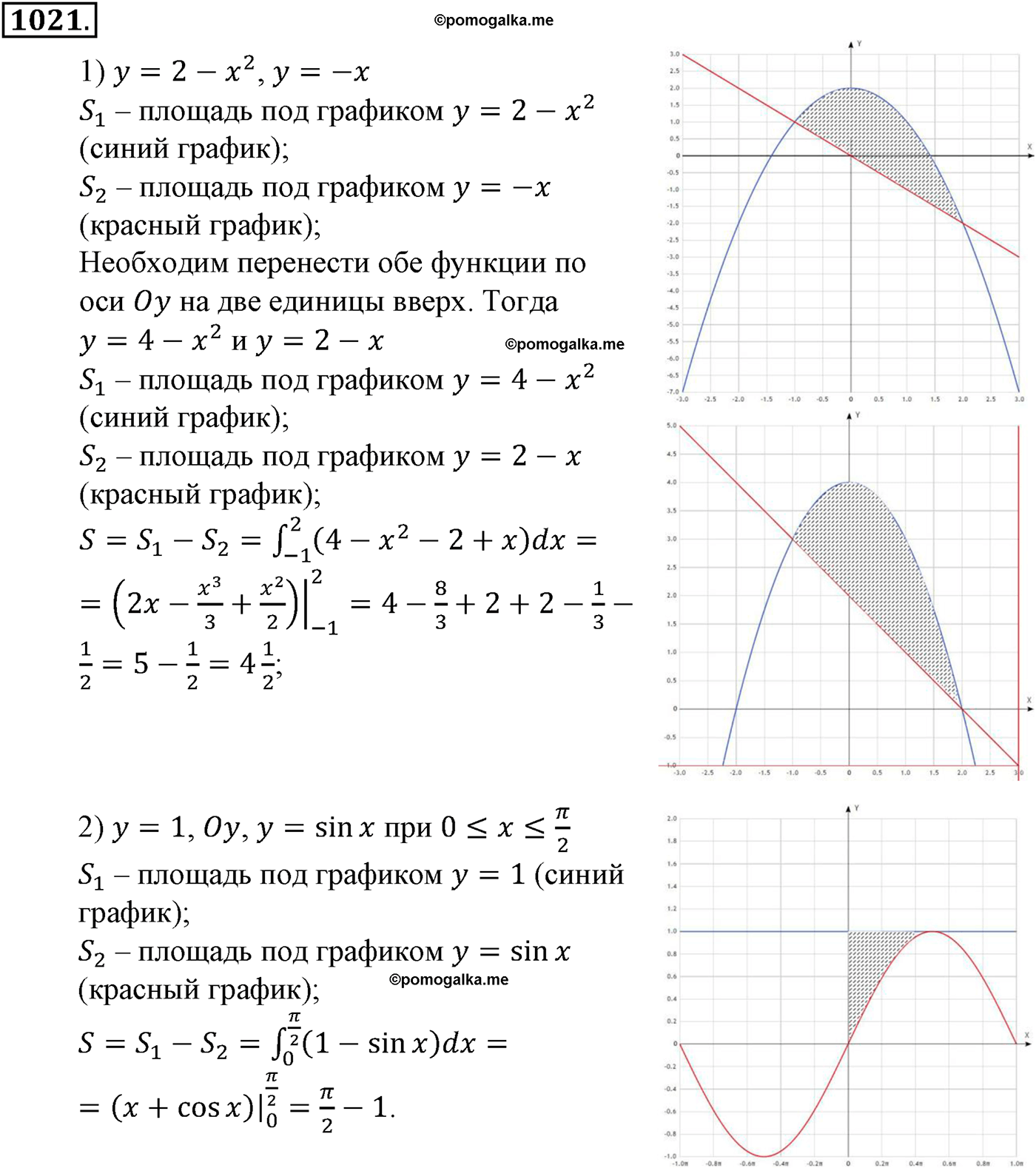 разбор задачи №1021 по алгебре за 10-11 класс из учебника Алимова, Колягина