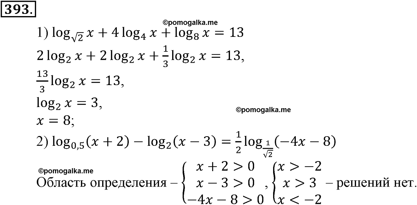 разбор задачи №393 по алгебре за 10-11 класс из учебника Алимова, Колягина