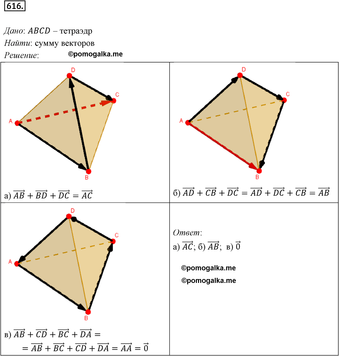 Номер №616 геометрия 10-11 класс Атанасян