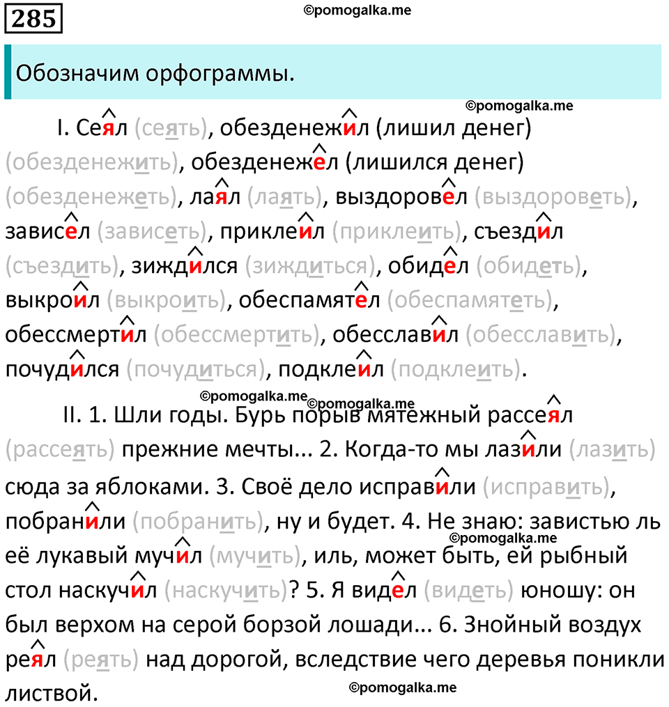 часть 1 страница 262 упражнение 285 русский язык 10-11 класс Гольцова 2022 год