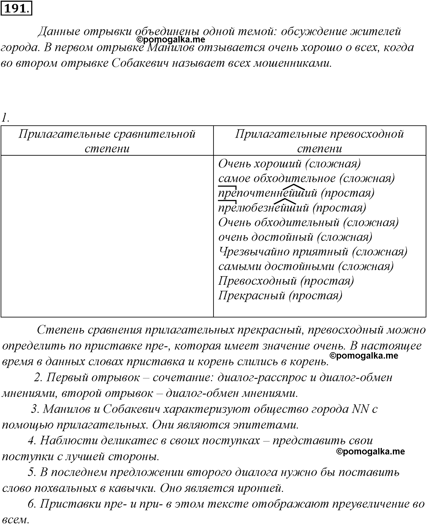 упражнение №191 русский язык 10-11 класс Гольцова