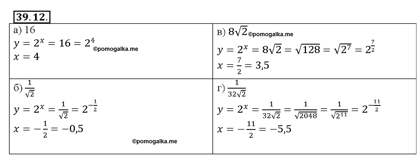 задача №39.12 алгебра 10-11 класс Мордкович