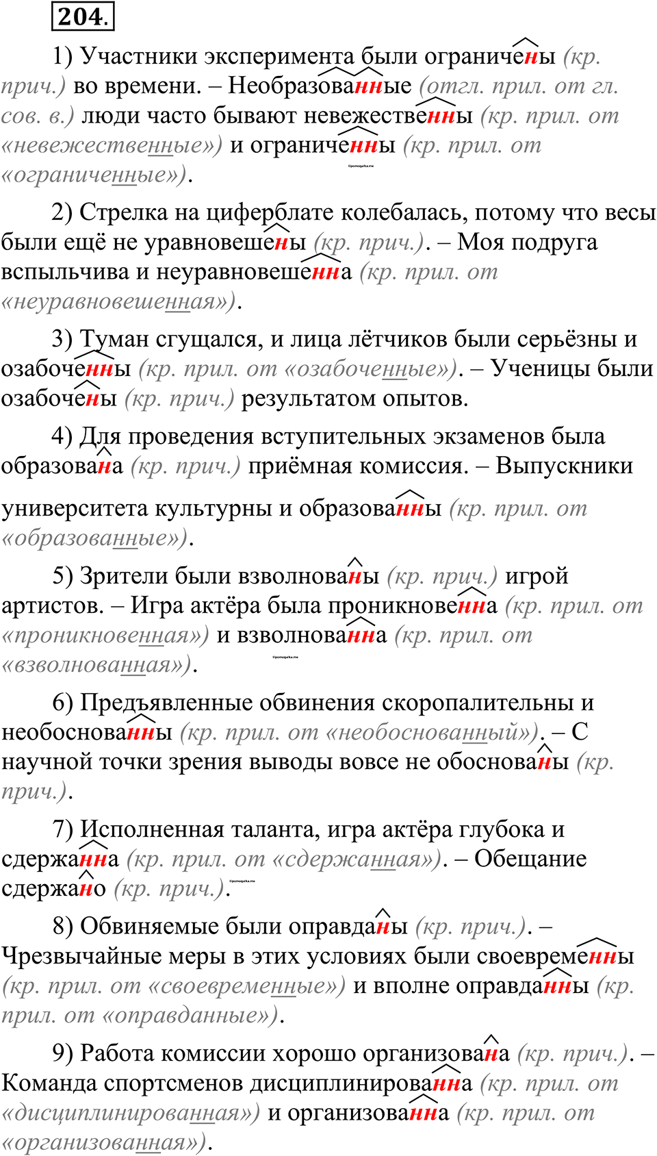 страница 97 упражнение 204 русский язык 10-11 класс Рыбченкова учебник 2026 год
