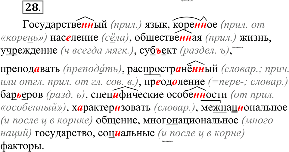 страница 21 упражнение 28 русский язык 10-11 класс Рыбченкова учебник 2026 год