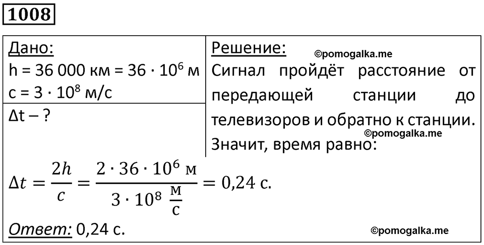страница 134 номер 1008 физика 10-11 класс сборник задач Рымкевича 2024 год