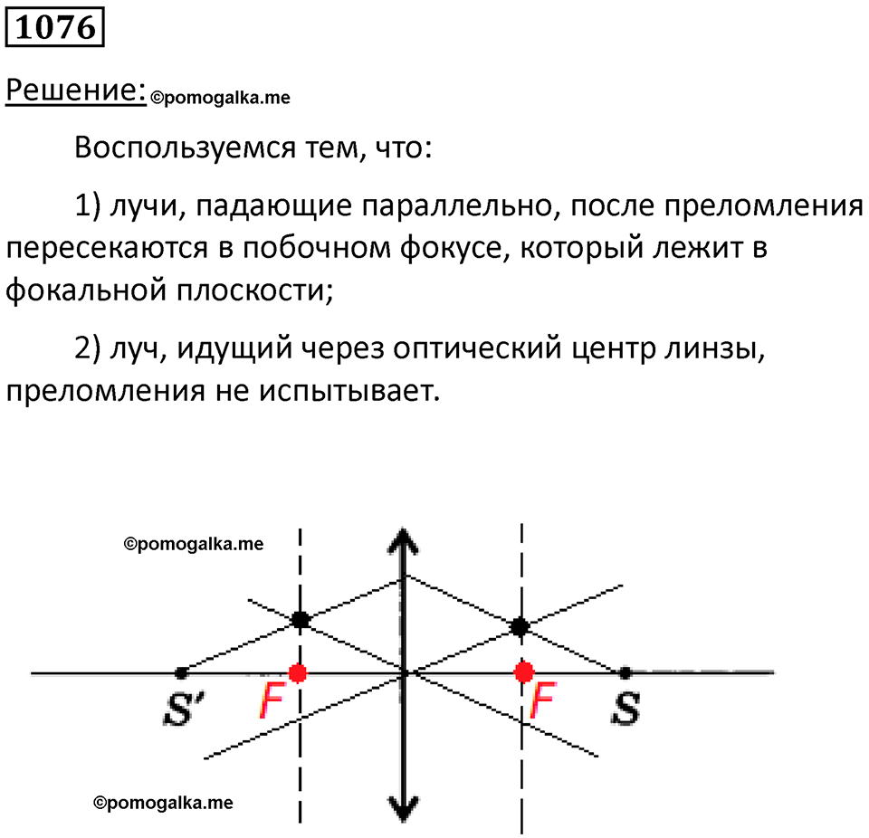 страница 142 номер 1076 физика 10-11 класс сборник задач Рымкевича 2024 год