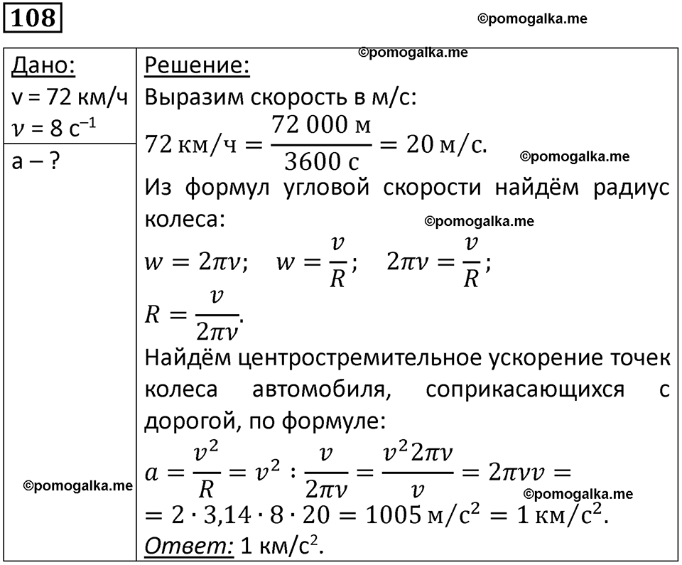 страница 21 номер 108 физика 10-11 класс сборник задач Рымкевича 2024 год