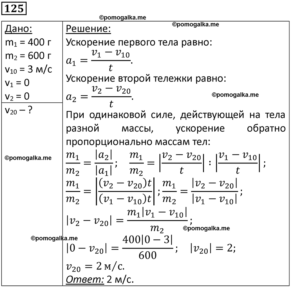 страница 23 номер 125 физика 10-11 класс сборник задач Рымкевича 2024 год