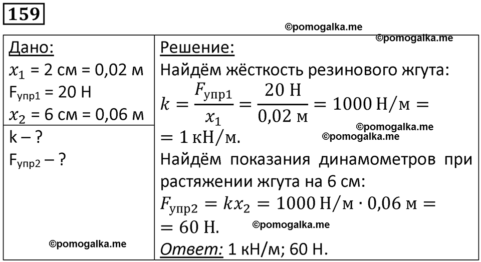 страница 28 номер 159 физика 10-11 класс сборник задач Рымкевича 2024 год