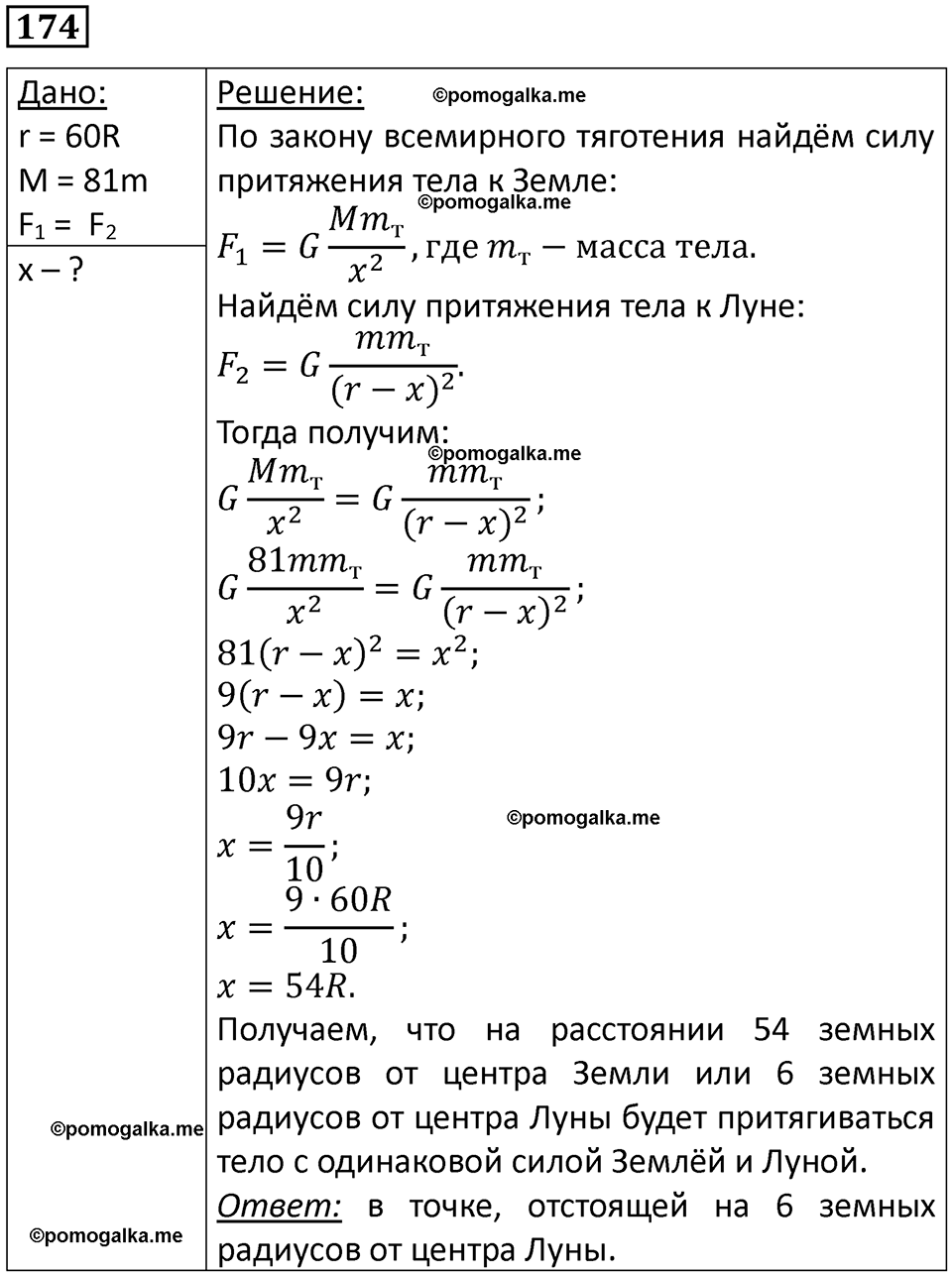 страница 29 номер 174 физика 10-11 класс сборник задач Рымкевича 2024 год