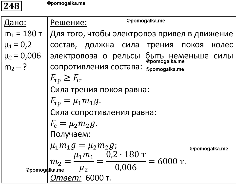 страница 38 номер 248 физика 10-11 класс сборник задач Рымкевича 2024 год