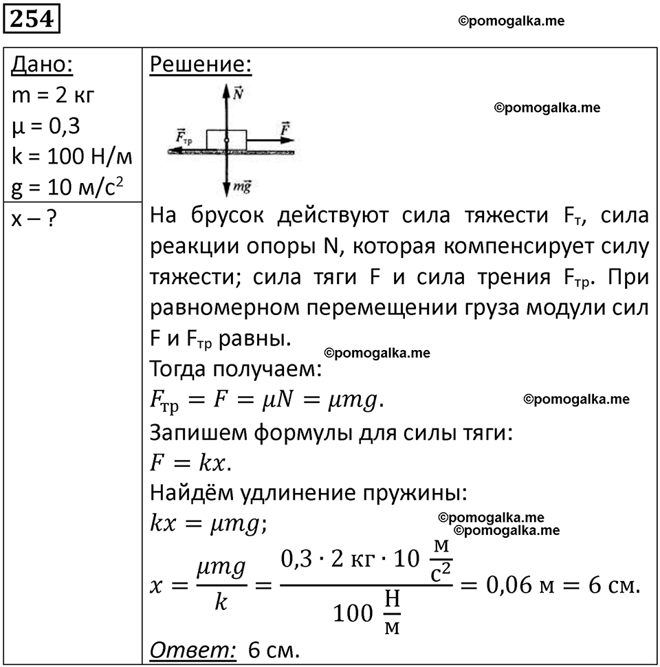 страница 38 номер 254 физика 10-11 класс сборник задач Рымкевича 2024 год