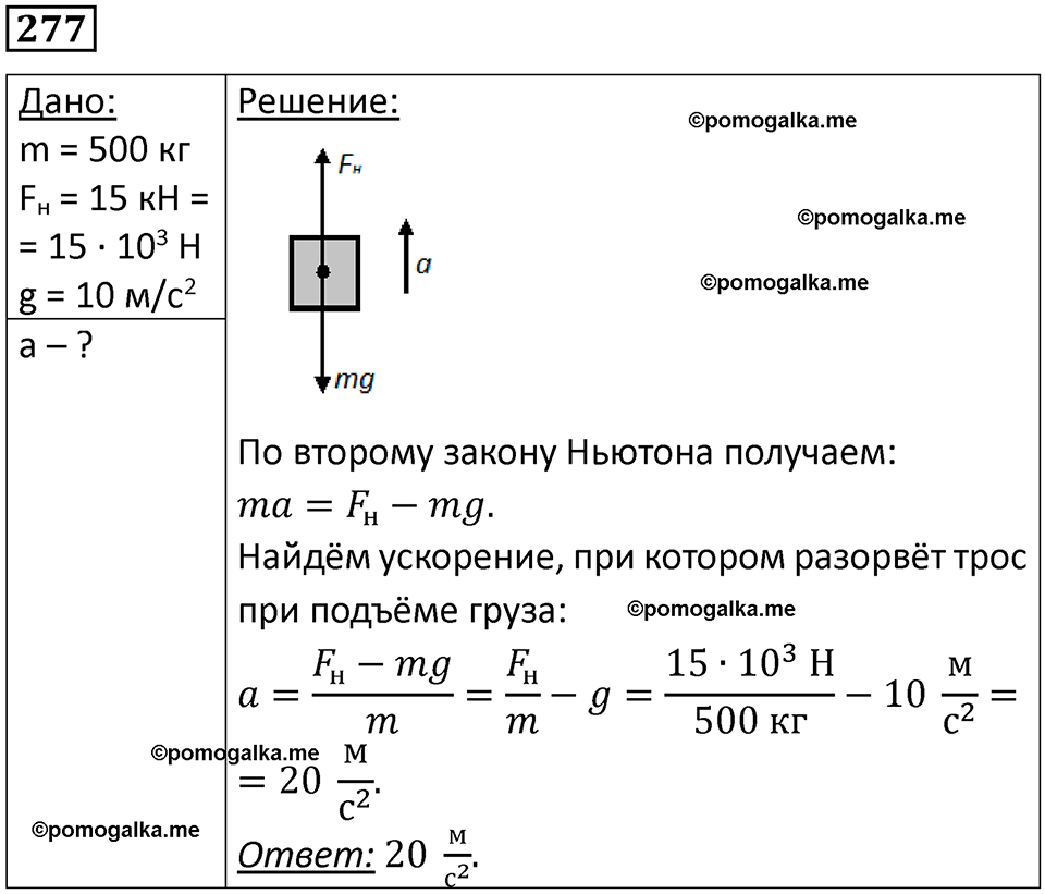 страница 41 номер 277 физика 10-11 класс сборник задач Рымкевича 2024 год