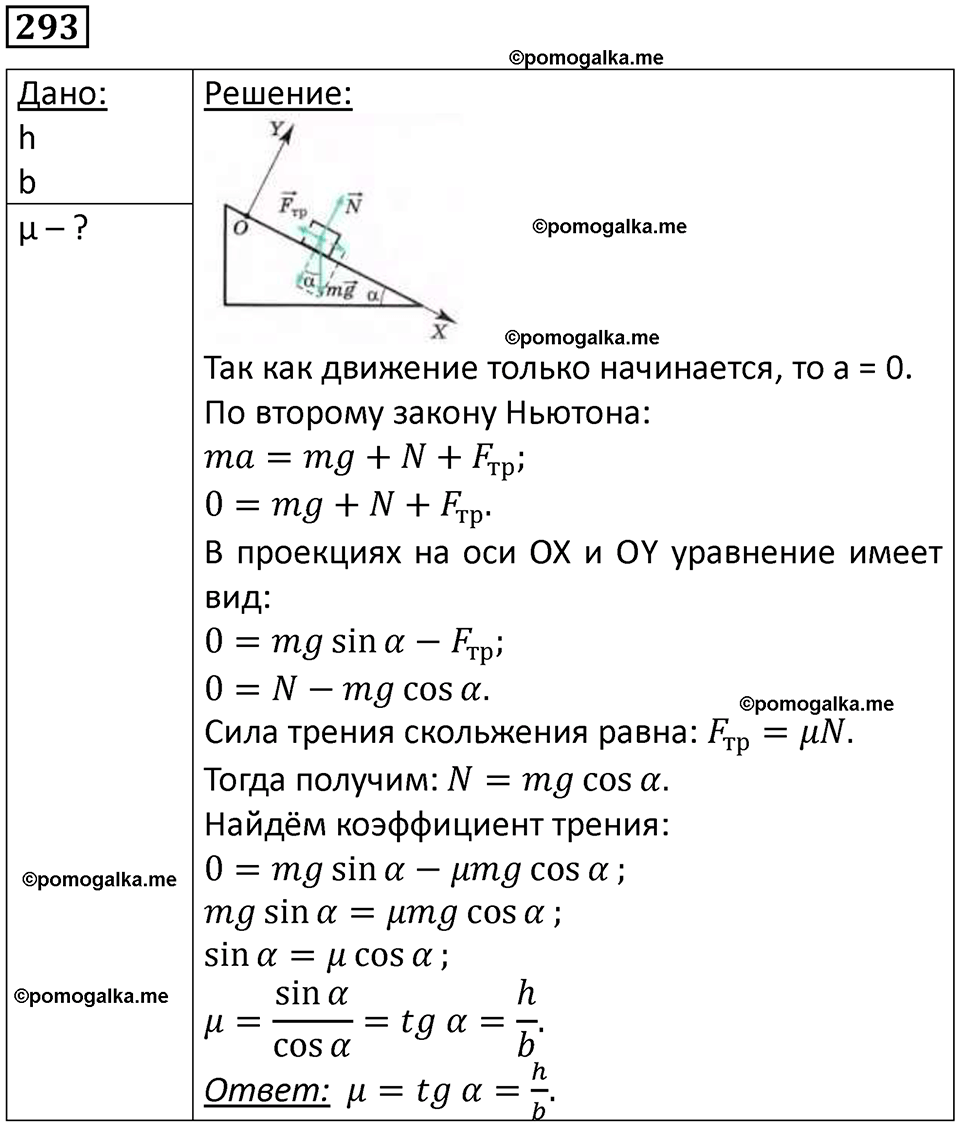 страница 43 номер 293 физика 10-11 класс сборник задач Рымкевича 2024 год