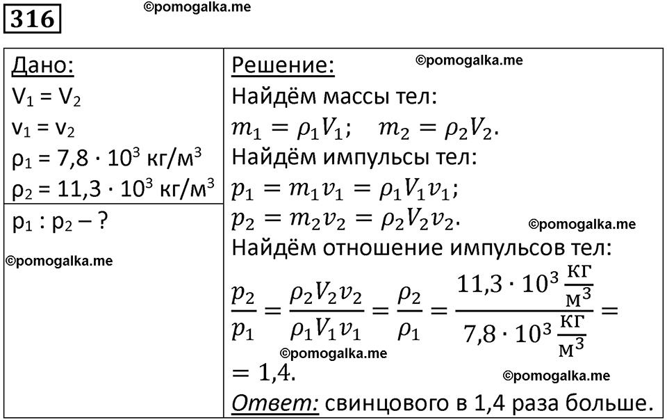страница 47 номер 316 физика 10-11 класс сборник задач Рымкевича 2024 год