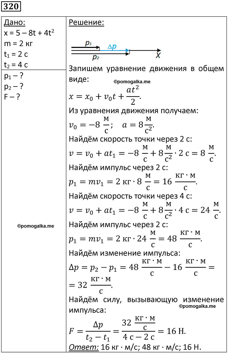 страница 48 номер 320 физика 10-11 класс сборник задач Рымкевича 2024 год