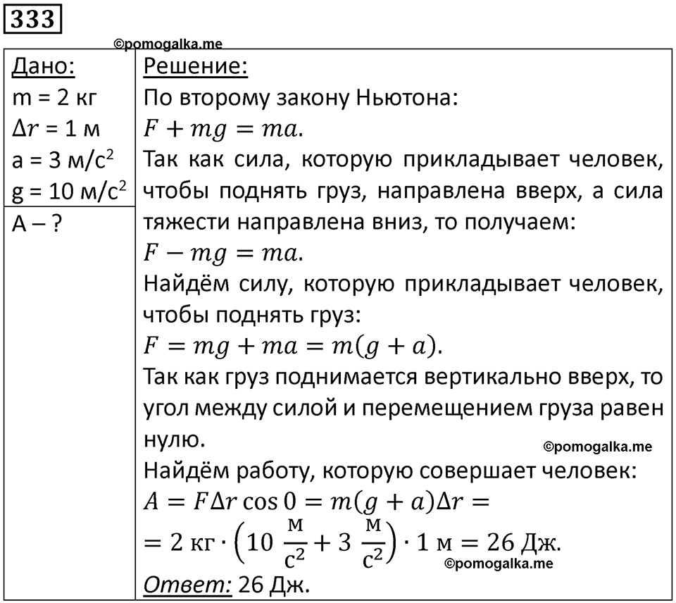 страница 49 номер 333 физика 10-11 класс сборник задач Рымкевича 2024 год