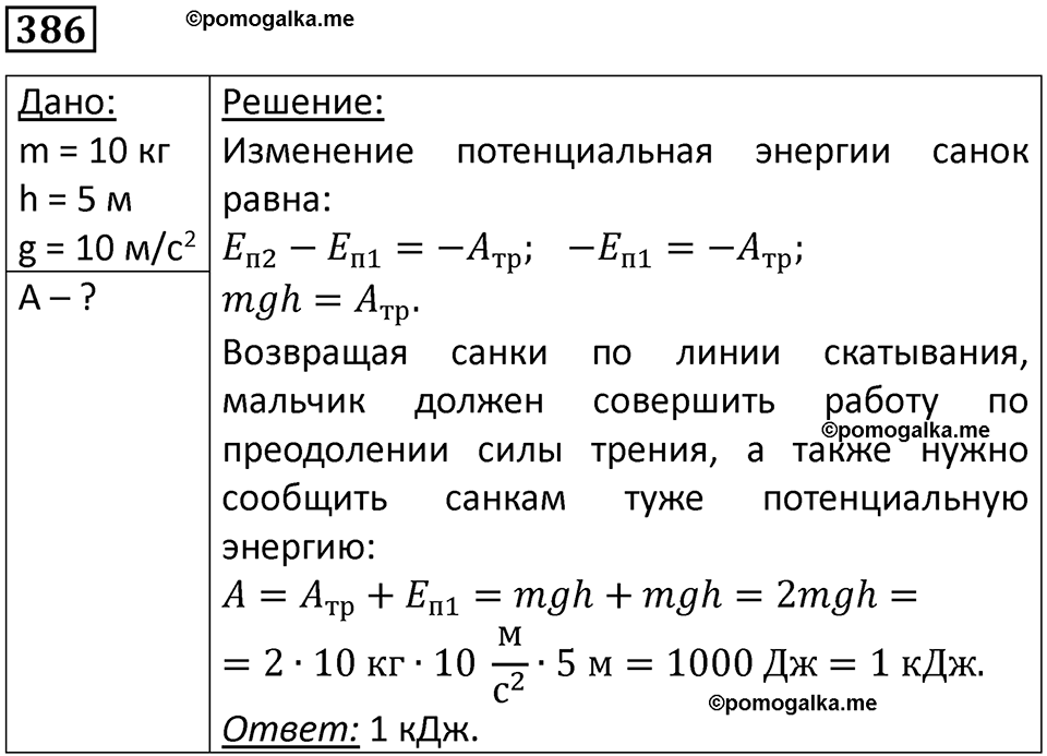 страница 55 номер 386 физика 10-11 класс сборник задач Рымкевича 2024 год
