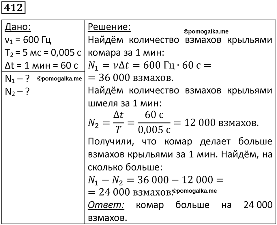 страница 59 номер 412 физика 10-11 класс сборник задач Рымкевича 2024 год