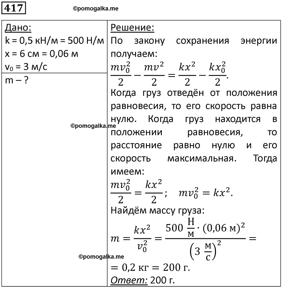 страница 59 номер 417 физика 10-11 класс сборник задач Рымкевича 2024 год
