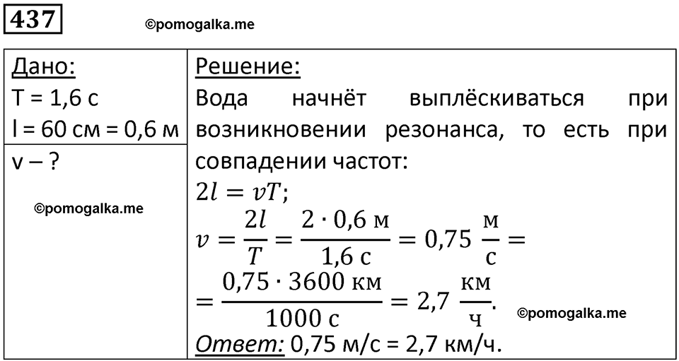 страница 62 номер 437 физика 10-11 класс сборник задач Рымкевича 2024 год