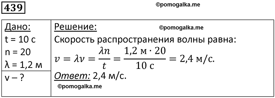 страница 62 номер 439 физика 10-11 класс сборник задач Рымкевича 2024 год