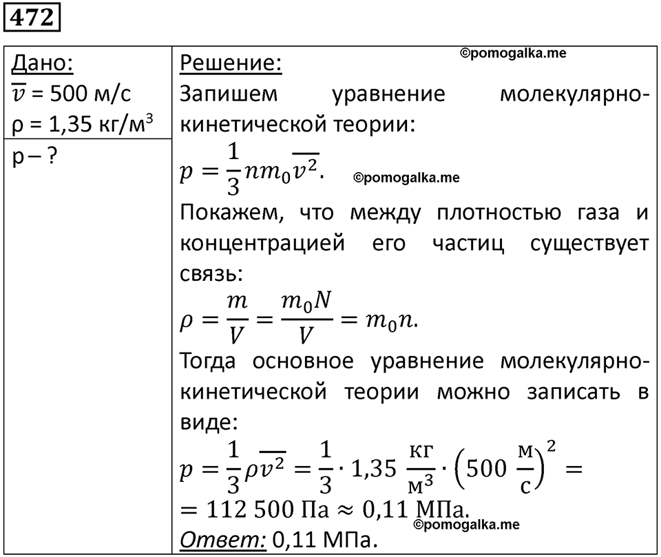страница 65 номер 472 физика 10-11 класс сборник задач Рымкевича 2024 год