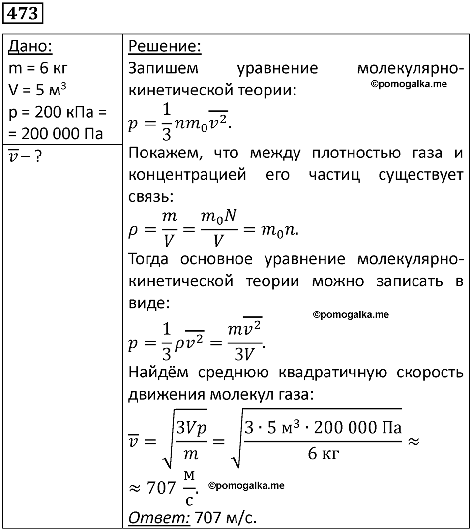 страница 66 номер 473 физика 10-11 класс сборник задач Рымкевича 2024 год