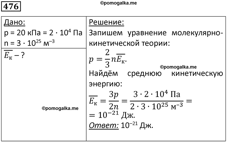 страница 66 номер 476 физика 10-11 класс сборник задач Рымкевича 2024 год