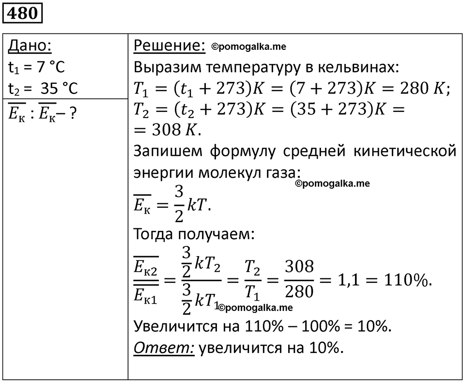 страница 66 номер 480 физика 10-11 класс сборник задач Рымкевича 2024 год
