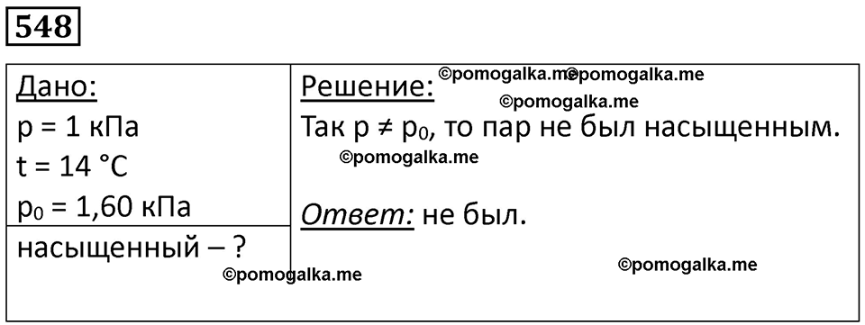 страница 74 номер 548 физика 10-11 класс сборник задач Рымкевича 2024 год