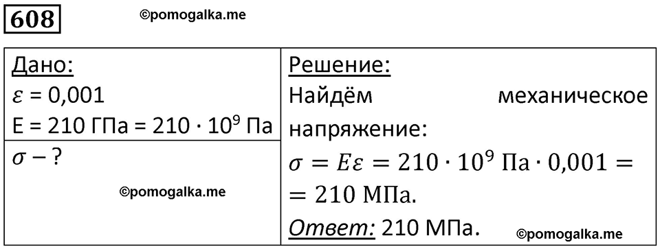 страница 79 номер 608 физика 10-11 класс сборник задач Рымкевича 2024 год