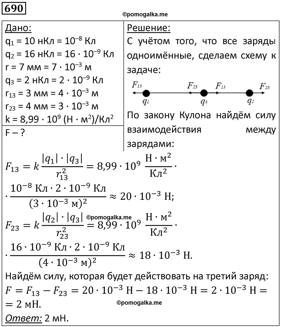 страница 90 номер 690 физика 10-11 класс сборник задач Рымкевича 2024 год