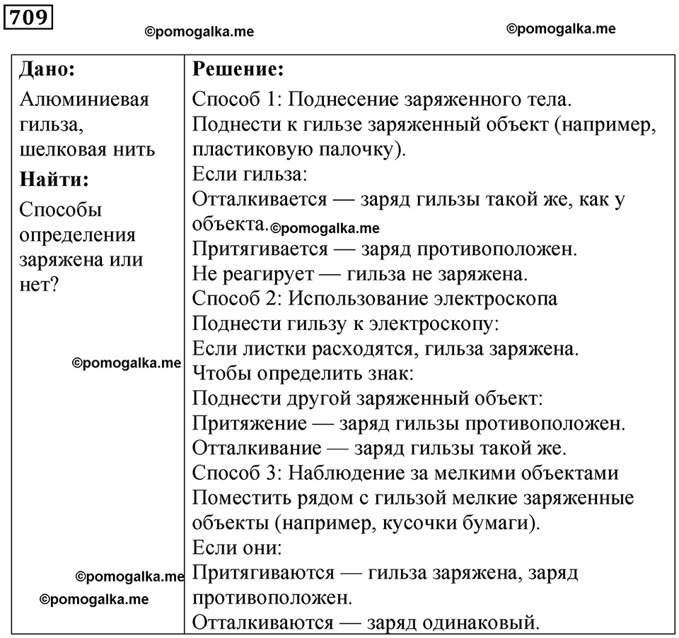 страница 92 номер 709 физика 10-11 класс сборник задач Рымкевича 2024 год