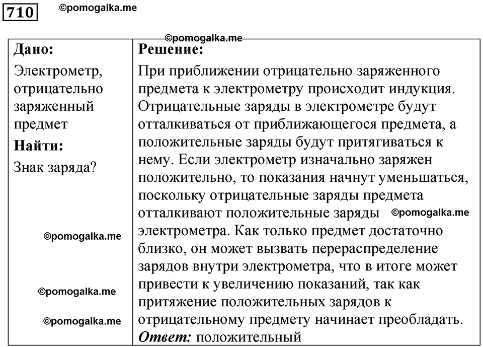 страница 92 номер 710 физика 10-11 класс сборник задач Рымкевича 2024 год