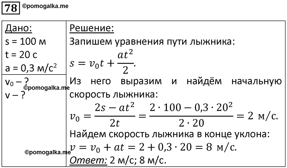 страница 17 номер 78 физика 10-11 класс сборник задач Рымкевича 2024 год