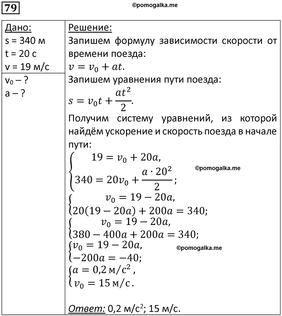 страница 17 номер 79 физика 10-11 класс сборник задач Рымкевича 2024 год