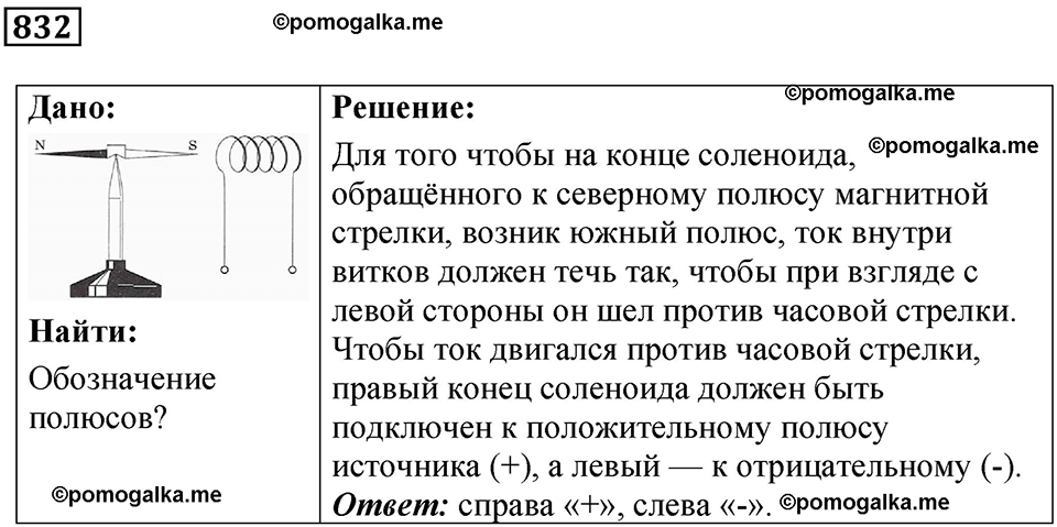 страница 109 номер 832 физика 10-11 класс сборник задач Рымкевича 2024 год
