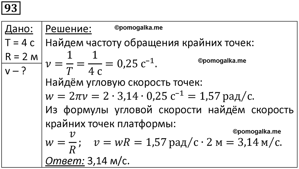 страница 19 номер 93 физика 10-11 класс сборник задач Рымкевича 2024 год