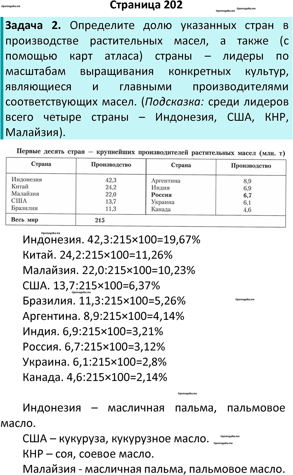 страница 202 география 10 класс Алексеев, Николина учебник 2025 год