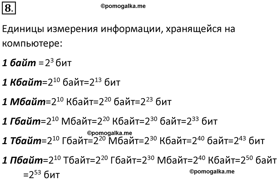 страницы 28-29 параграф 2 номер 8 класс Босова 2024 год