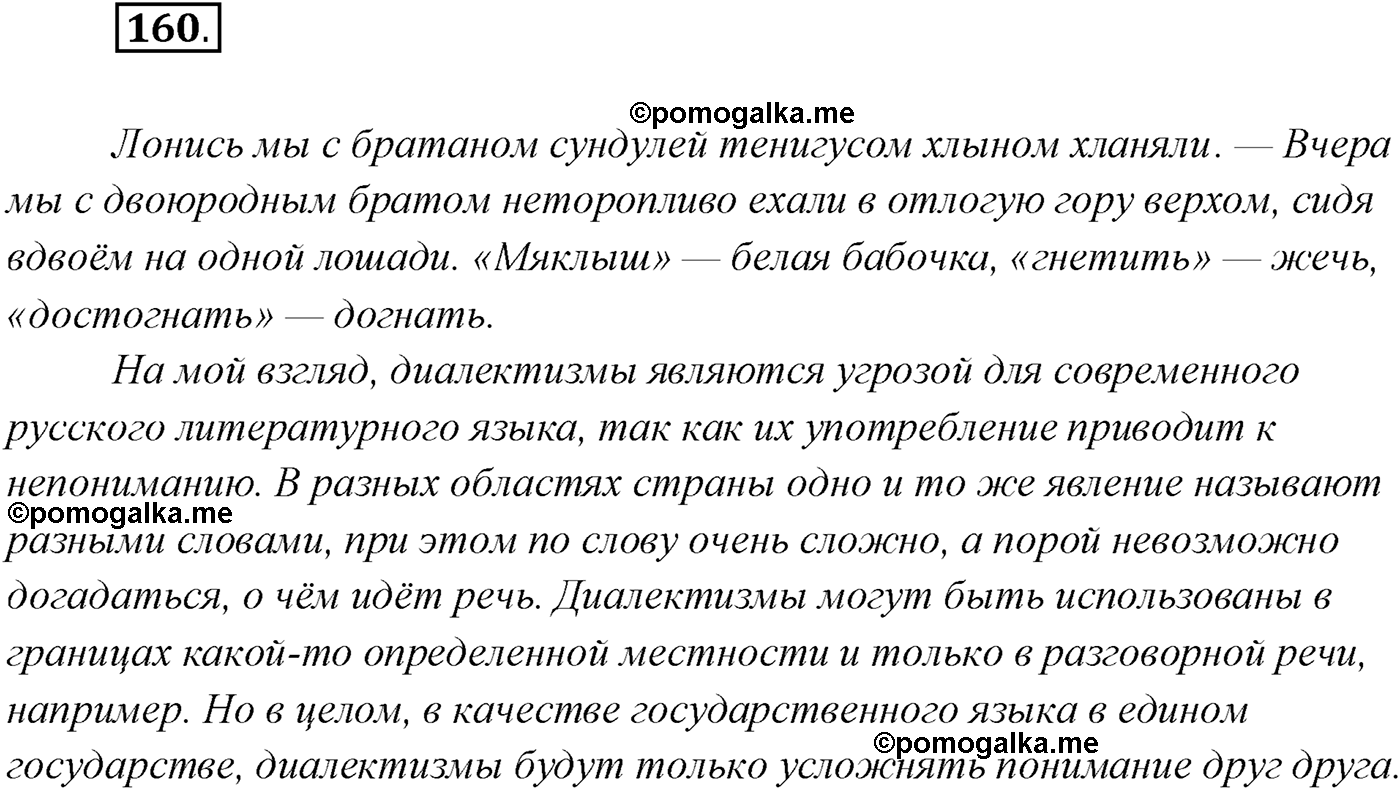 упражнение №160 русский язык 10 класс Гусарова 2021 год